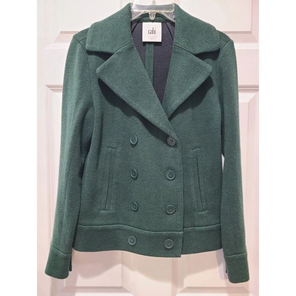 Cabi Emerald Green Knit Pea Waist Coast Size Small